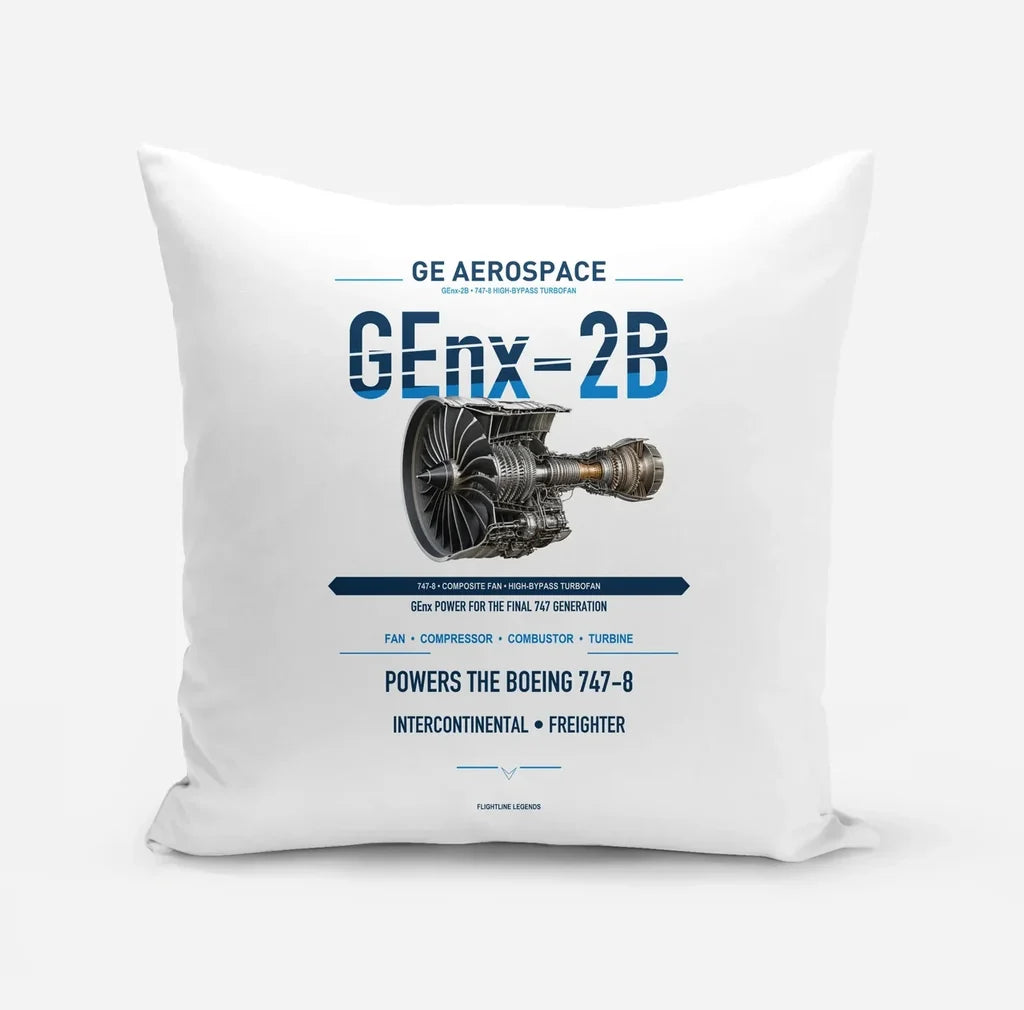 GEnx-2B design on white pillow