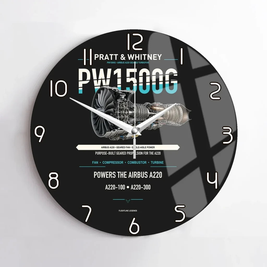 PW1500G design on black no frame wall clock