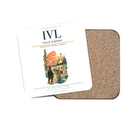 Thumbnail for Ivalo Airport (IVL) design on white 1 piece coaster