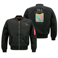 Thumbnail for Kamloops Airport (YKA) design on black bomber jacket