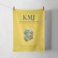 Thumbnail for Aso Kumamoto Airport (KMJ) design on yellow towel