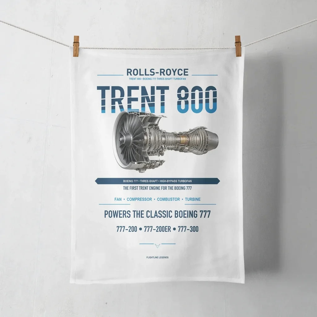 TRENT 800 design on white towel