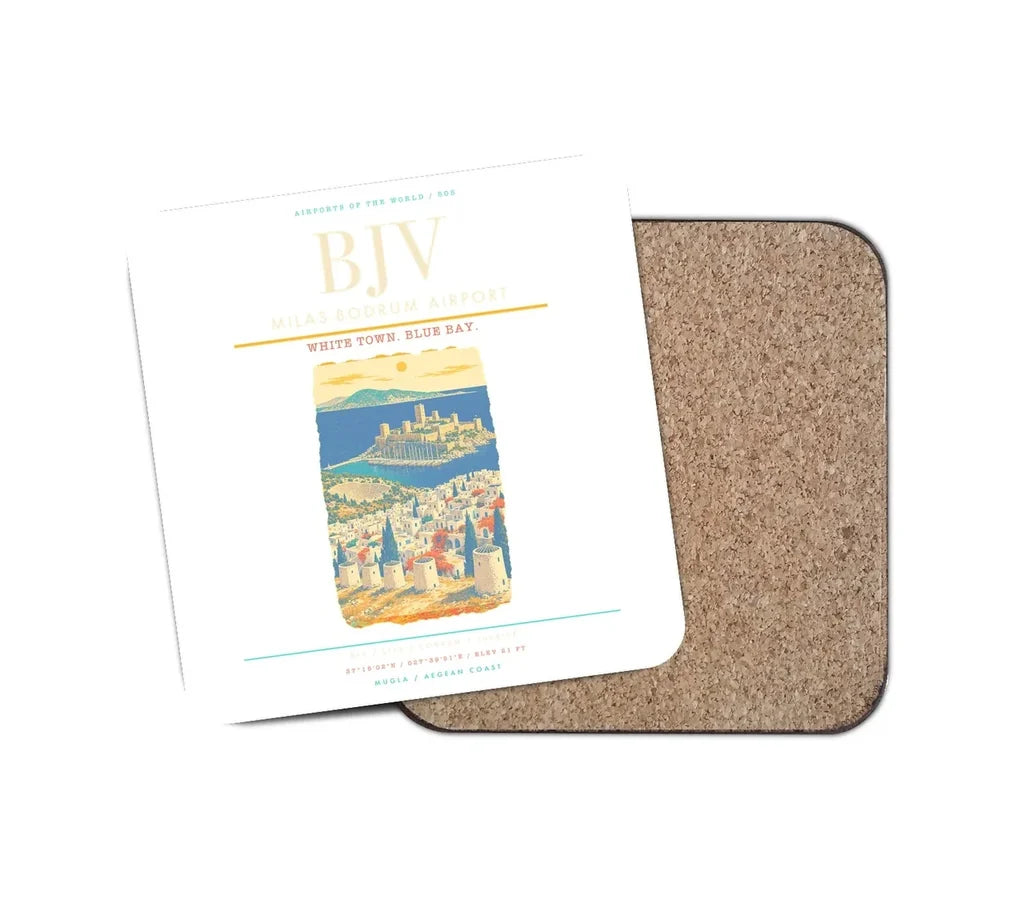 Milas-Bodrum Airport BJV Coaster 1-Piece - White