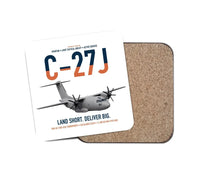 Thumbnail for C-27J Spartan design on white 1 piece coaster