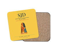 Thumbnail for Aeropuerto Internacional de Los Cabos (SJD) design on yellow 1 piece coaster