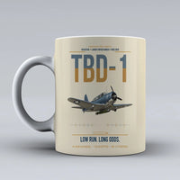 Thumbnail for TBD-1 Devastator design on beige ceramic mug, double-side print