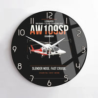 Thumbnail for Leonardo AW109SP GrandNew design on black no frame wall clock