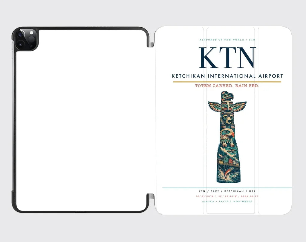 Ketchikan International Airport (KTN) design on white ipad tablet case