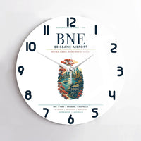 Thumbnail for Brisbane Airport (BNE) design on white no frame wall clock