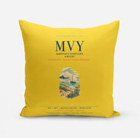 Thumbnail for Martha's Vineyard Airport (MVY) design on yellow pillow