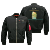 Thumbnail for Banja Luka International Airport (BNX) design on black bomber jacket