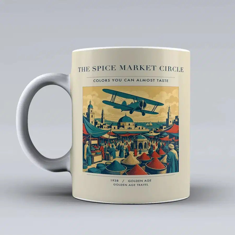 VINTAGE G4498 - The Spice Market Circle - Ceramic Mug design on beige