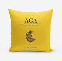Thumbnail for Agadir Al Massira Airport (AGA) design on yellow pillow