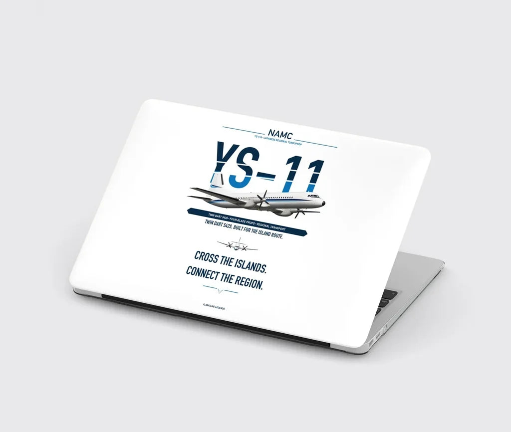NAMC YS-11A design on white MacBook case