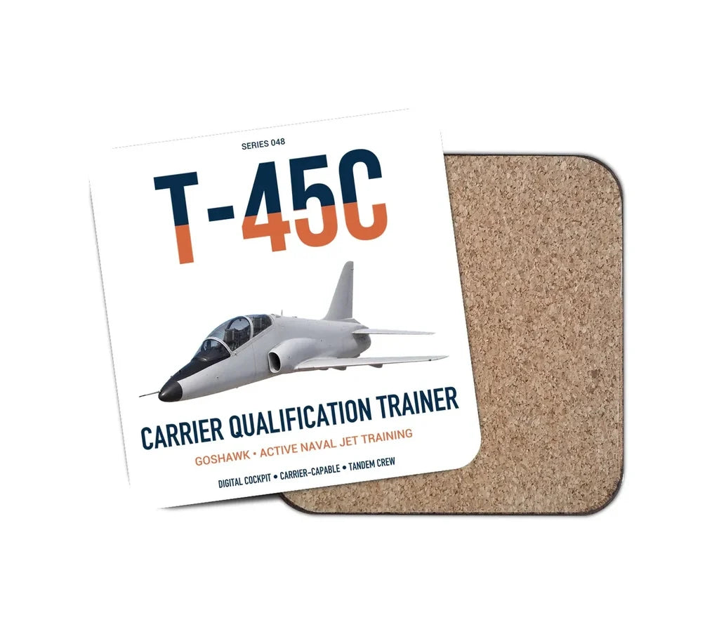 T-45C Goshawk design on white 1 piece coaster