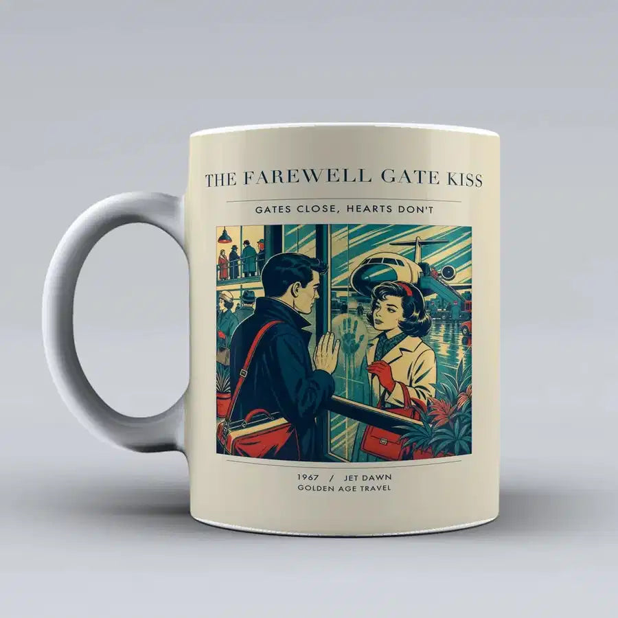 VINTAGE G4380 - The Farewell Gate Kiss - Ceramic Mug design on beige