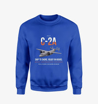 Thumbnail for C-2A Greyhound design on blue sweatshirt