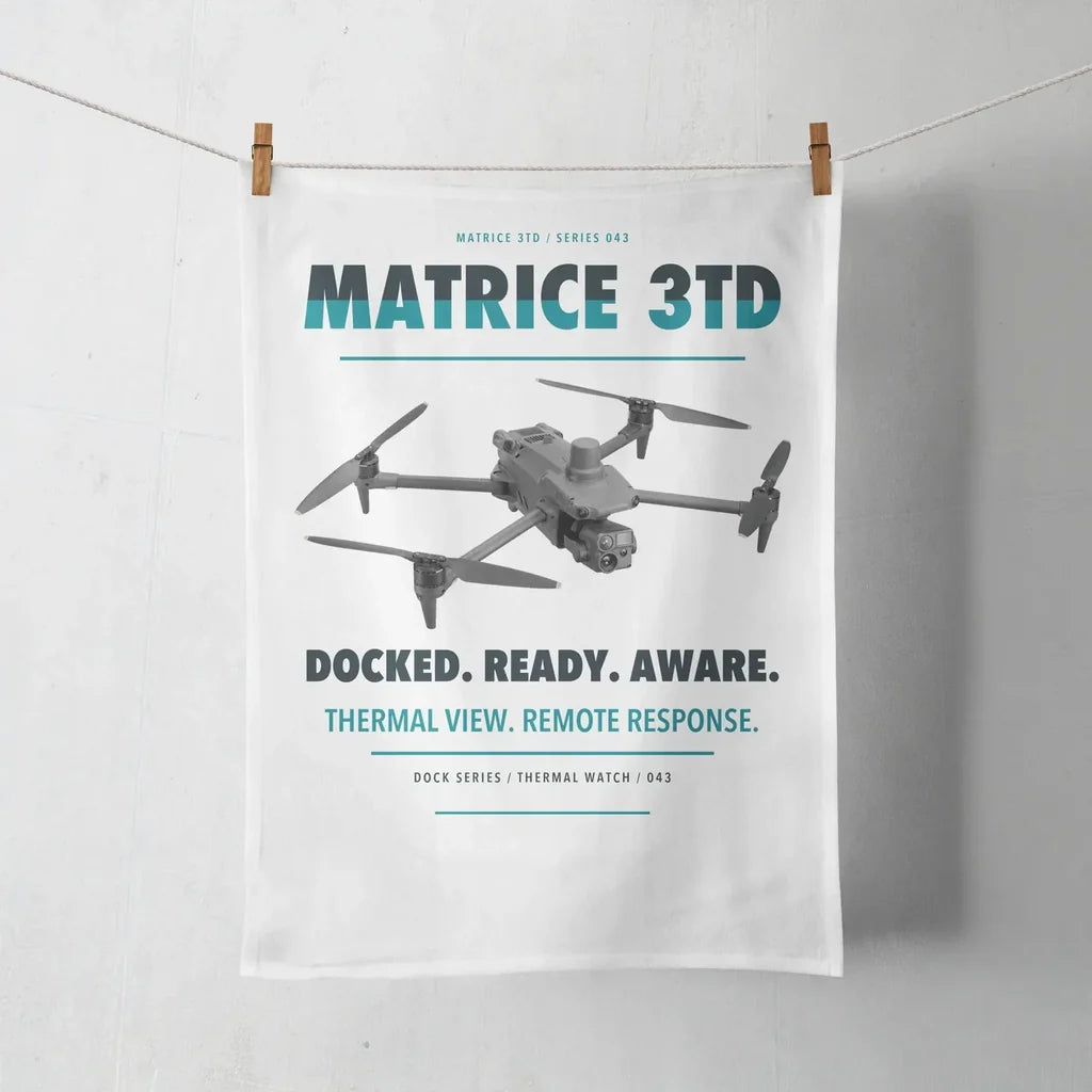 DJI Matrice 3TD design on white towel