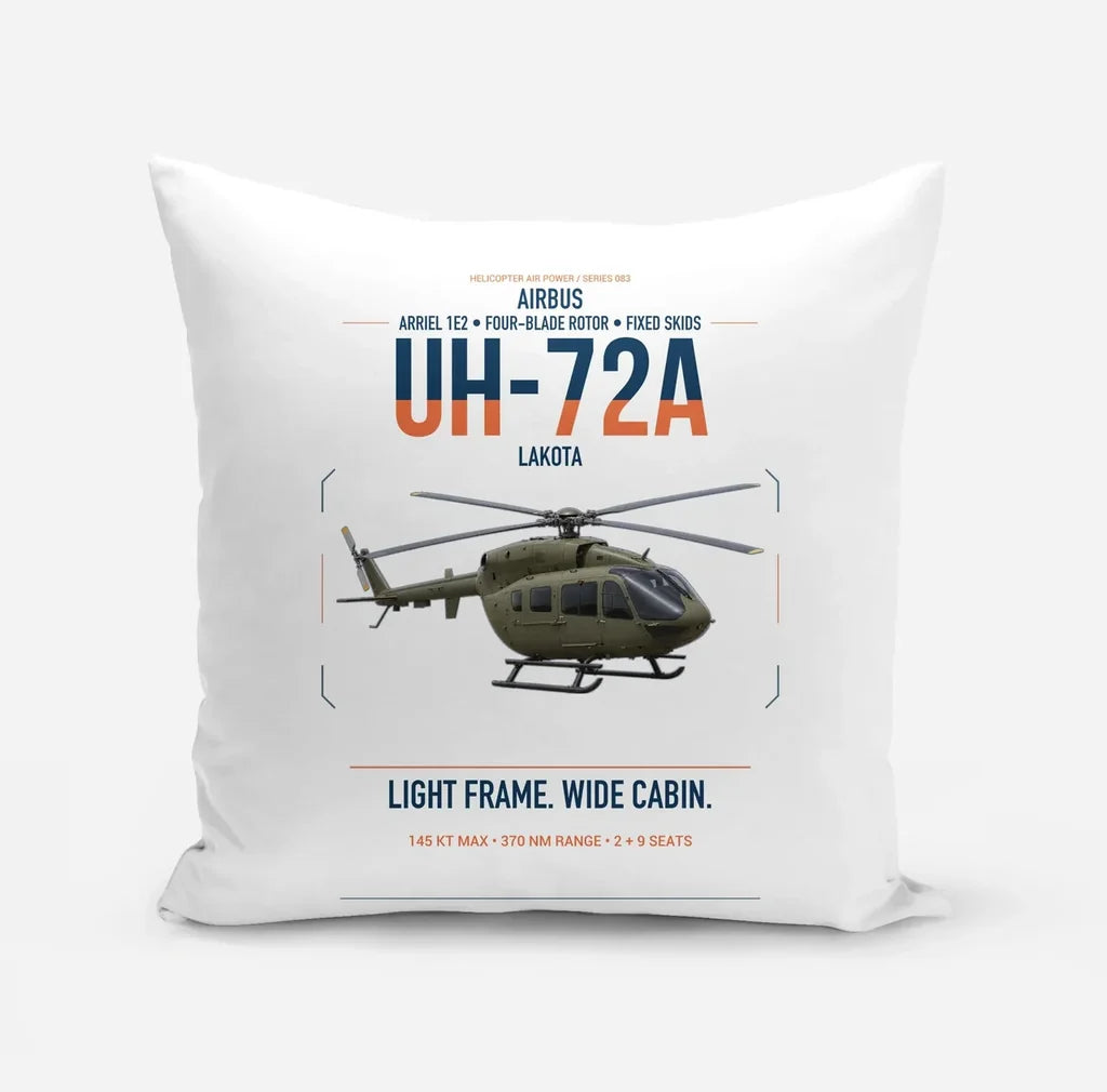 Airbus UH-72A Lakota design on white pillow