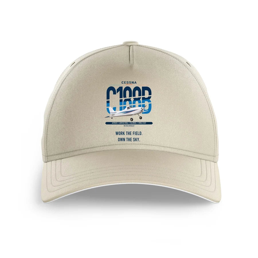 Cessna A188B AgTruck design on beige printed hat