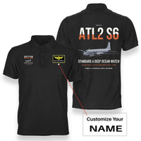 Thumbnail for Atlantique 2 Standard 6 design on black+name double-side polo t-shirt, double-side print