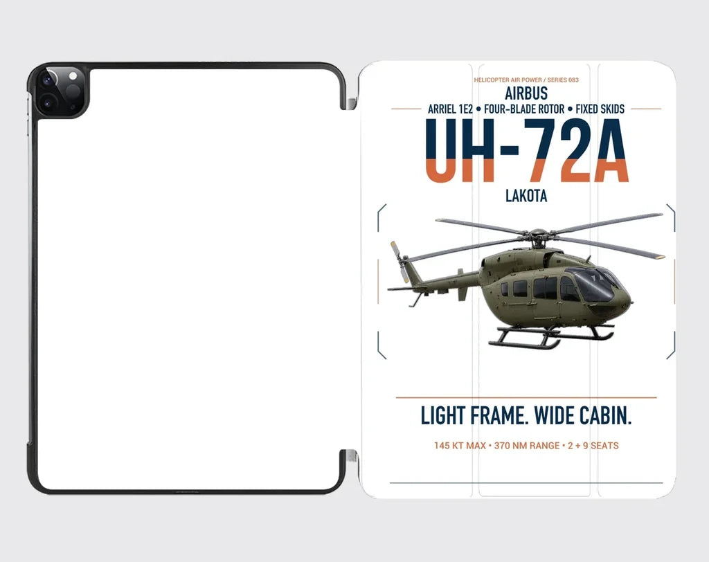 Airbus UH-72A Lakota design on white ipad tablet case