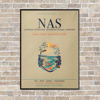 Thumbnail for Lynden Pindling International Airport Nassau NAS vertical canvas print - framed - beige background