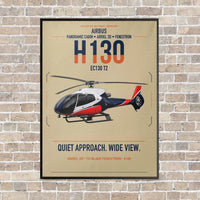 Thumbnail for Airbus H130 vertical canvas print - framed - beige background