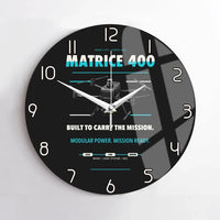 Thumbnail for DJI Matrice 400 design on black no frame wall clock