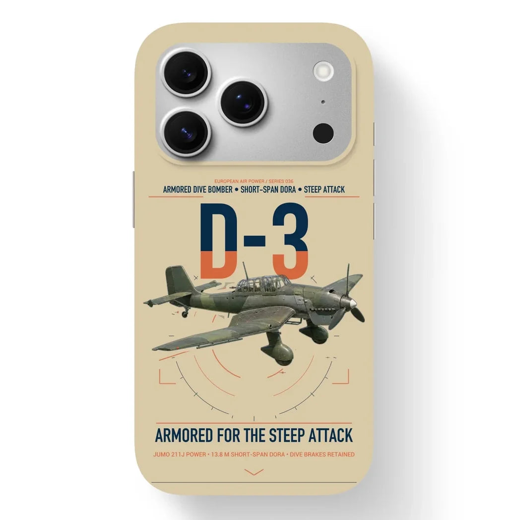 Junkers Ju 87D-3 design on beige magsafe iphone case, for iPhone 17 Pro