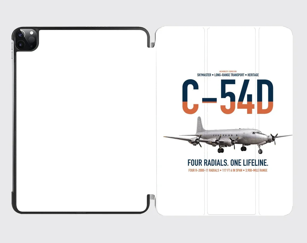 C-54D Skymaster design on white ipad tablet case
