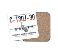 Thumbnail for C-130J-30 Super Hercules design on white 1 piece coaster