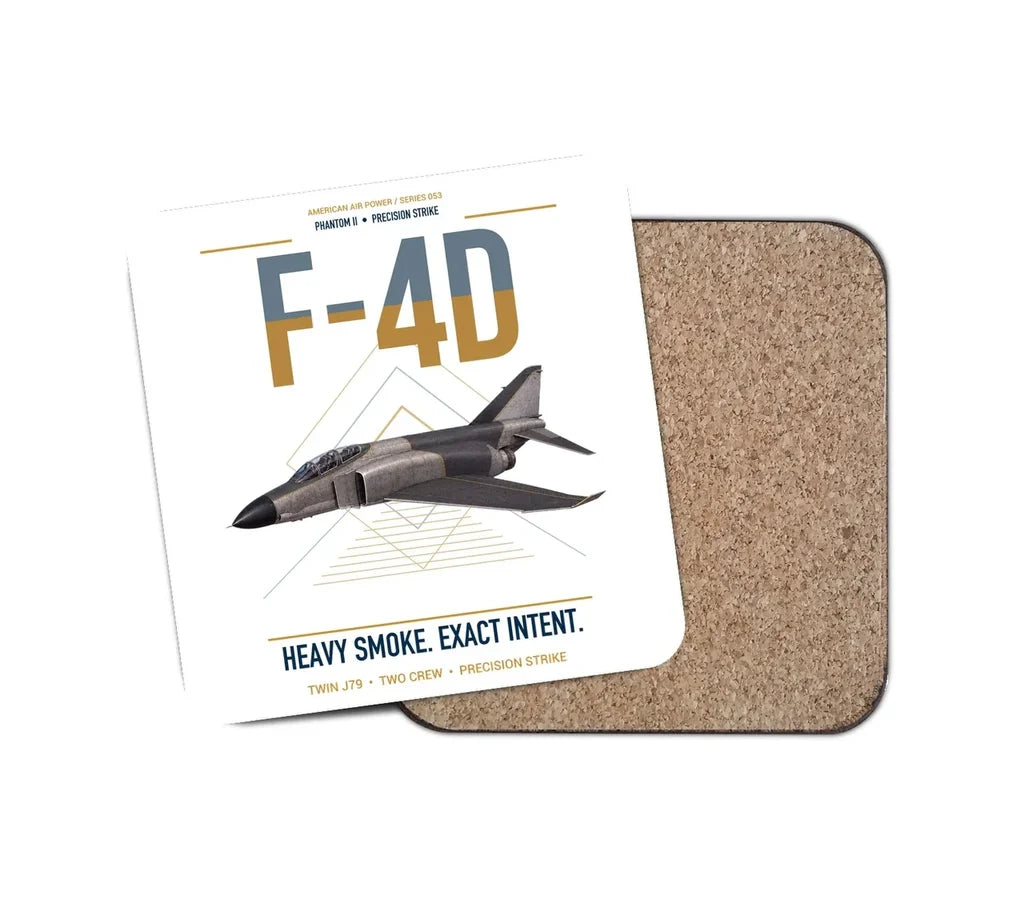 F-4D Phantom II design on white 1 piece coaster