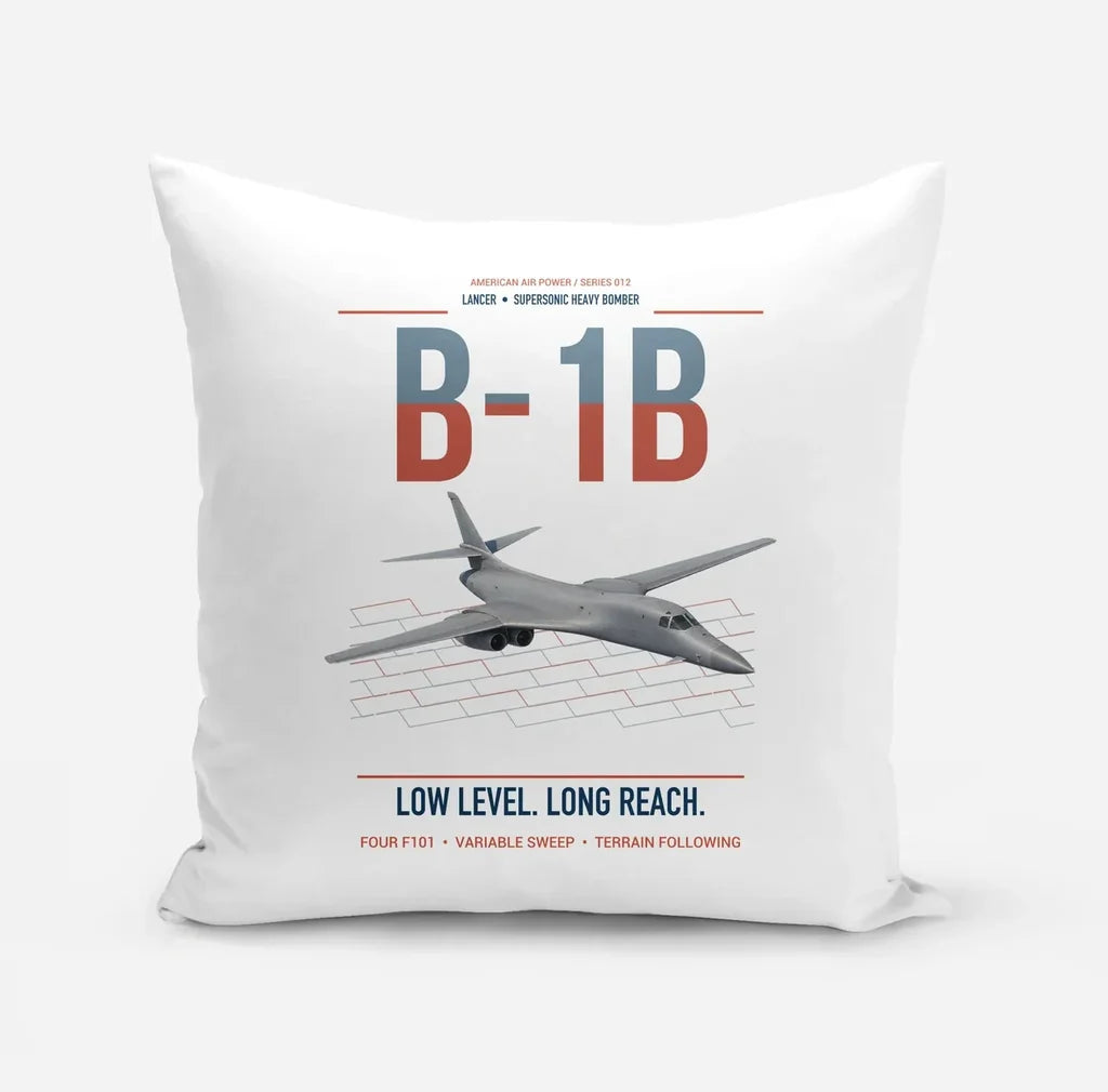 B-1B Lancer design on white pillow
