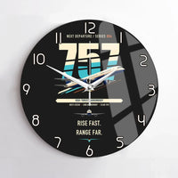 Thumbnail for Boeing 757-200 design on black no frame wall clock