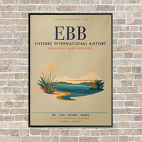 Thumbnail for Entebbe International Airport EBB vertical canvas print - framed - beige background