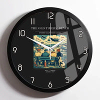 Thumbnail for VINTAGE G4140 - The Old Timers' Bench - Designed Wall Clocks design on black framed