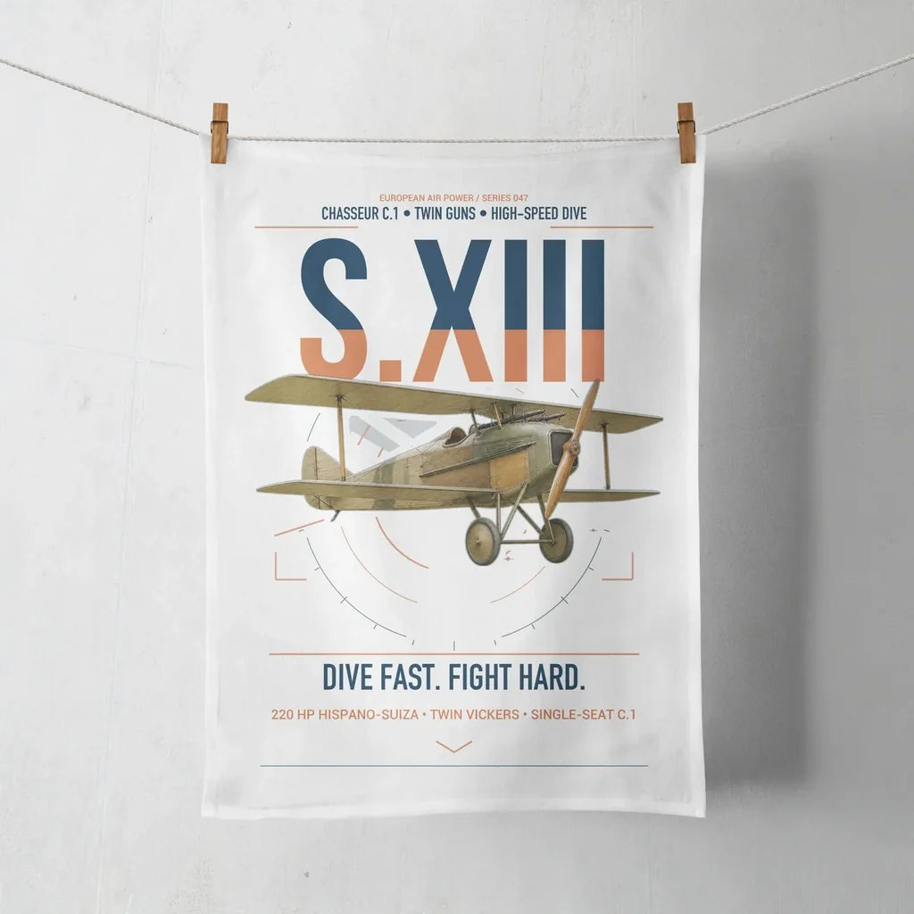 SPAD S.XIII C.1 design on white towel