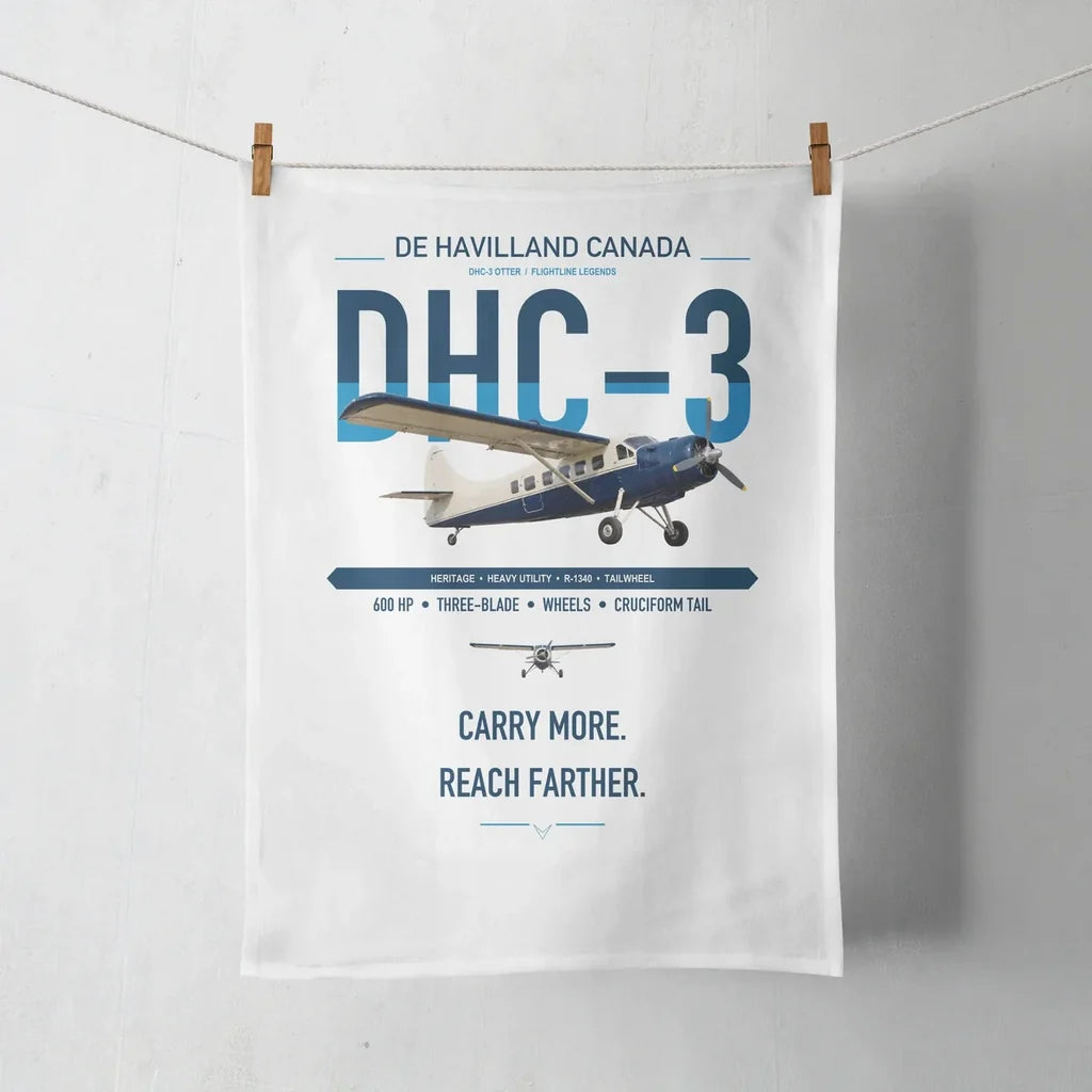DHC-3 Otter design on white towel