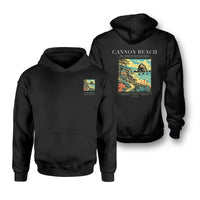 Thumbnail for CANNON BEACH - Poster - Double-Side Hoodie - Black