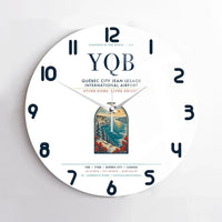 Thumbnail for Québec City Jean Lesage International Airport (YQB) design on white no frame wall clock