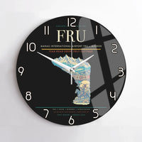Thumbnail for Manas International Airport (FRU) design on black no frame wall clock