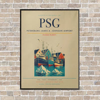 Thumbnail for Petersburg James A. Johnson Airport PSG vertical canvas print - framed - beige background