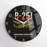 Thumbnail for B-25J Mitchell design on black no frame wall clock