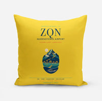 Thumbnail for Queenstown Airport (ZQN) design on yellow pillow