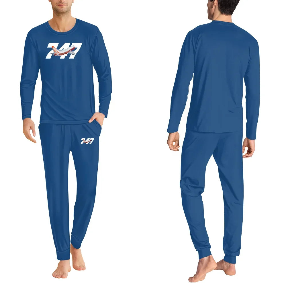 Super Boeing 747 Intercontinental men pajamas - Blue