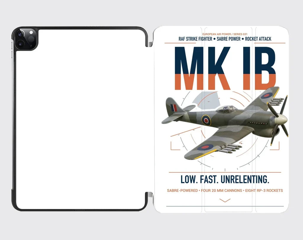 Hawker Typhoon Mk IB design on white ipad tablet case