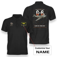 Thumbnail for Messerschmitt Bf 109G-6 design on black+name double-side polo t-shirt, double-side print