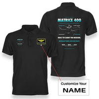 Thumbnail for DJI Matrice 400 design on black polo with custom name badge