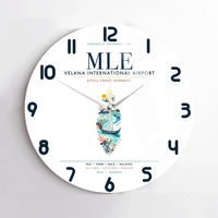 Thumbnail for Velana International Airport Malé (MLE) design on white no frame wall clock